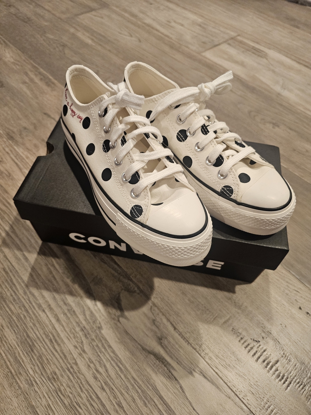 Converse Chuck Taylor All Star Lift Platform Polka Dots Size 8/39 - Picture 4 of 15
